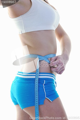 Image of fitness and exercise with blonde woman