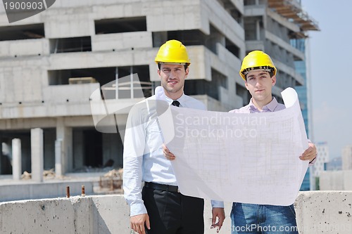 Image of Team of architects on construciton site