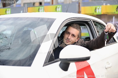 Image of man using car navigation