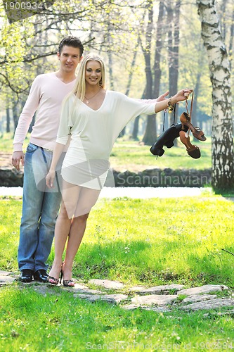 Image of romantic couple in love outdoor