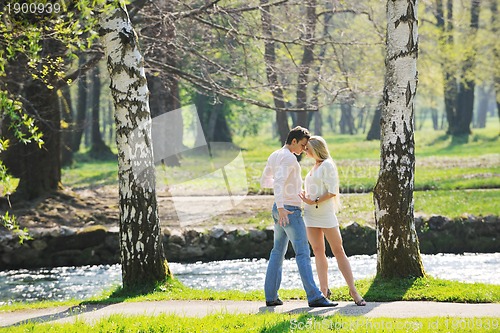 Image of romantic couple in love outdoor