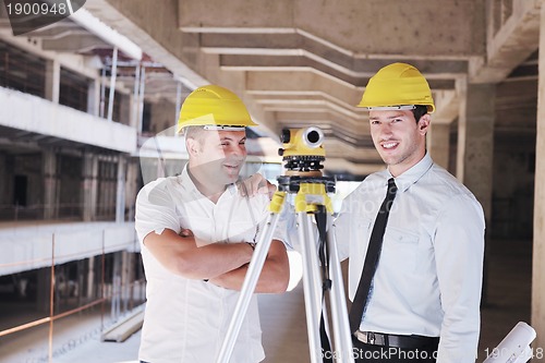 Image of Team of architects on construciton site