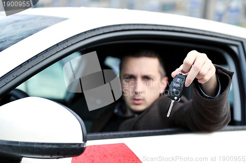 Image of man using car navigation