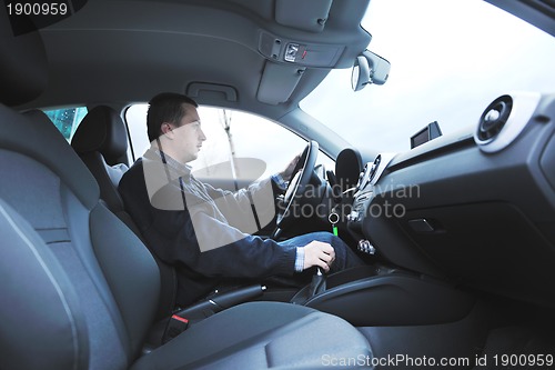 Image of man using car navigation