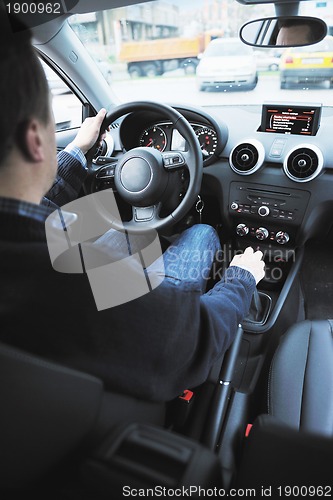 Image of man using car navigation