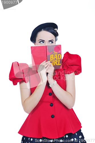 Image of beautiful young woman read book