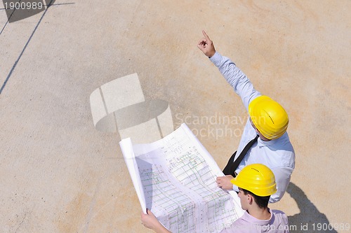 Image of Team of architects on construciton site