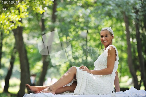 Image of beautiful bride outdoor