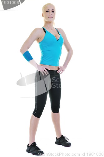 Image of fitness and exercise with blonde woman