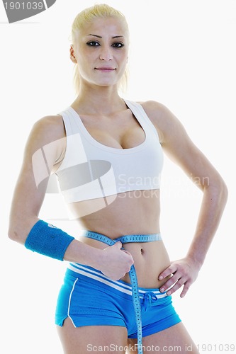 Image of fitness and exercise with blonde woman