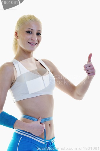 Image of fitness and exercise with blonde woman
