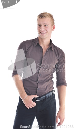 Image of one young businessman isolated