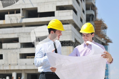 Image of Team of architects on construciton site