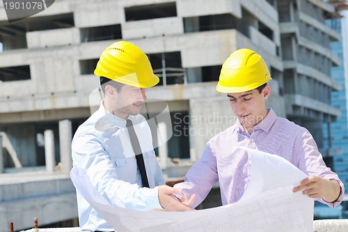 Image of Team of architects on construciton site