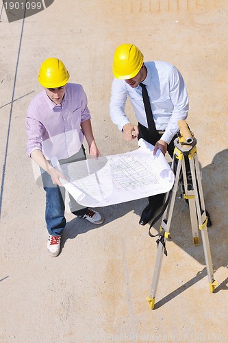 Image of Team of architects on construciton site