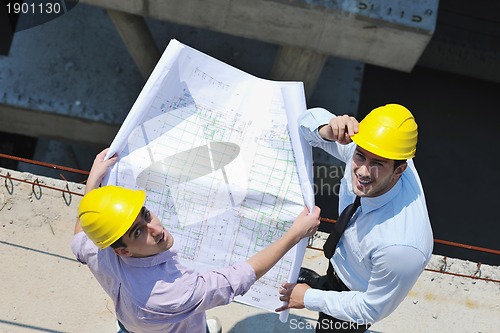 Image of Team of architects on construciton site