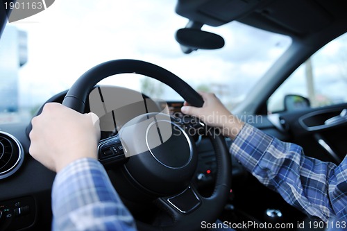 Image of man using car navigation