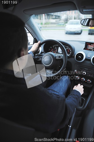 Image of man using car navigation