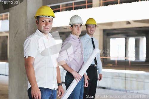 Image of Team of architects on construciton site