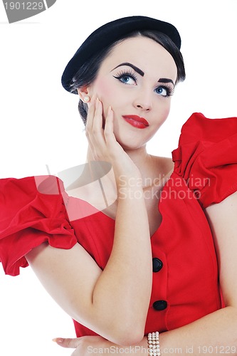 Image of beautiful young woman isolated on white