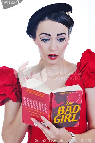 Image of beautiful young woman read book