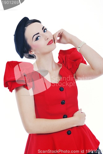 Image of beautiful young woman isolated on white