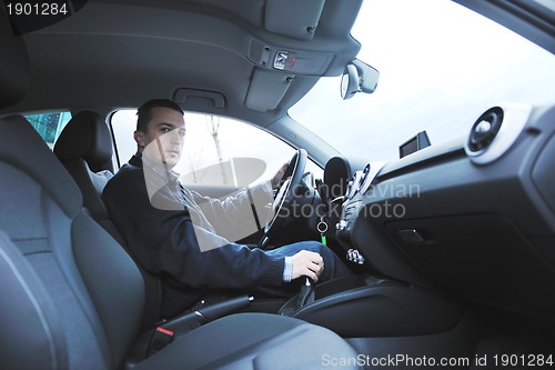 Image of man using car navigation