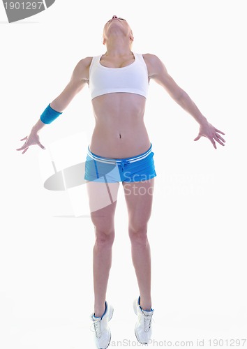 Image of fitness and exercise with blonde woman