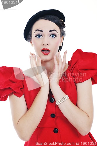 Image of beautiful young woman isolated on white