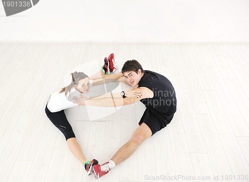 Image of young people group in fitness club