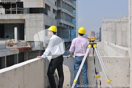 Image of Team of architects on construciton site