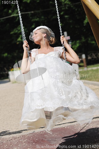 Image of beautiful bride outdoor