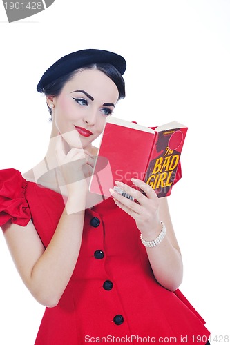 Image of beautiful young woman read book