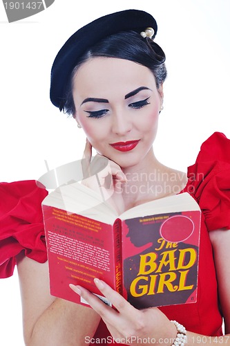 Image of beautiful young woman read book