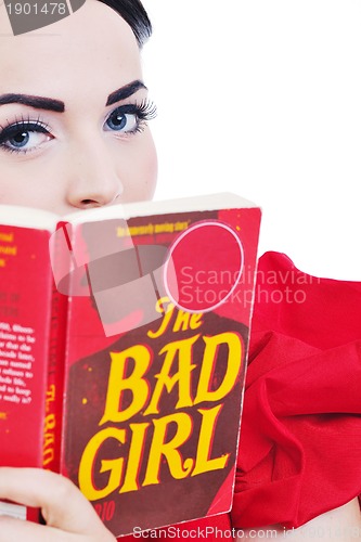 Image of beautiful young woman read book