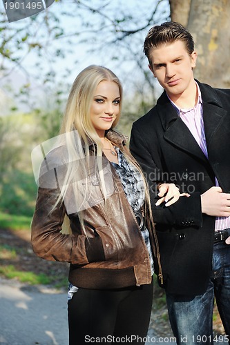 Image of romantic couple in love outdoor