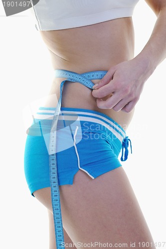 Image of fitness and exercise with blonde woman