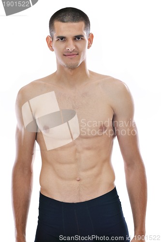 Image of healthy fit young man islated on white background