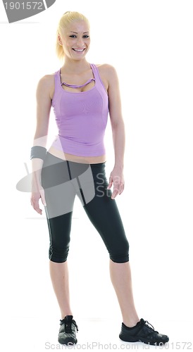 Image of fitness and exercise with blonde woman