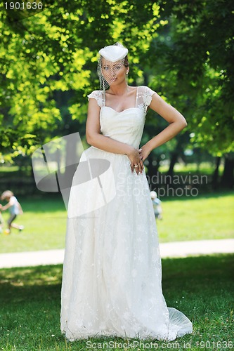 Image of beautiful bride outdoor