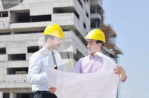 Image of Team of architects on construciton site