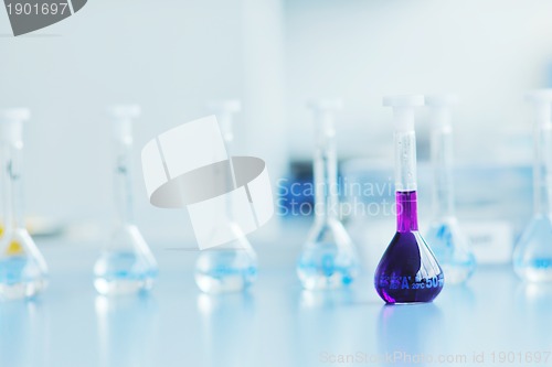 Image of test tubes in bright modern labaratory