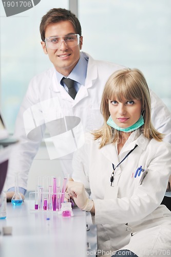 Image of science people in bright lab
