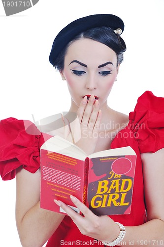 Image of beautiful young woman read book