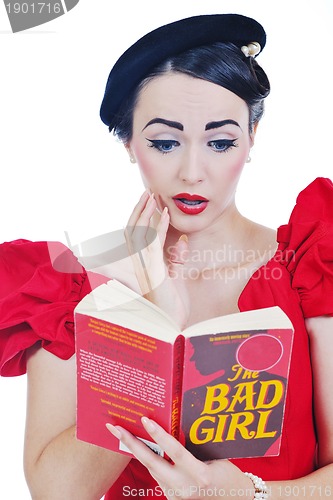 Image of beautiful young woman read book
