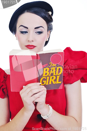 Image of beautiful young woman read book