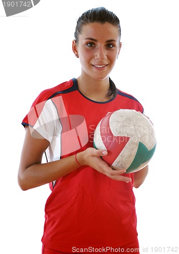 Image of gir playing volleyball