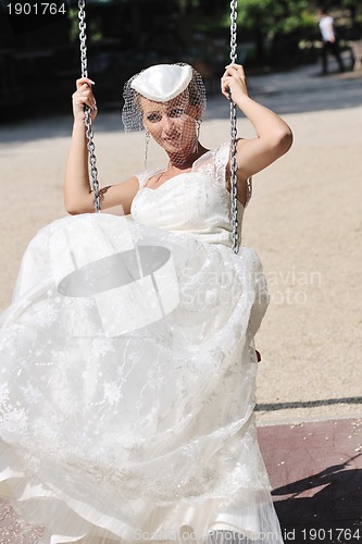 Image of beautiful bride outdoor