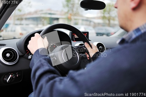 Image of man using car navigation