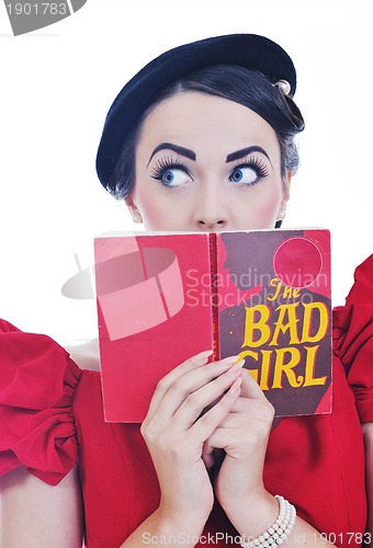 Image of beautiful young woman read book